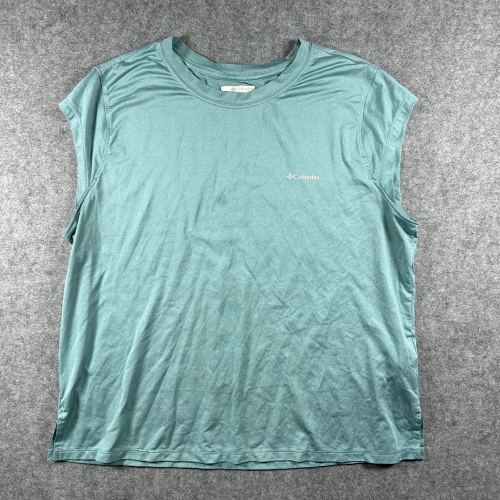 Columbia Sportswear Performance Top Large Teal Sleeveless Lightweight Activewear
